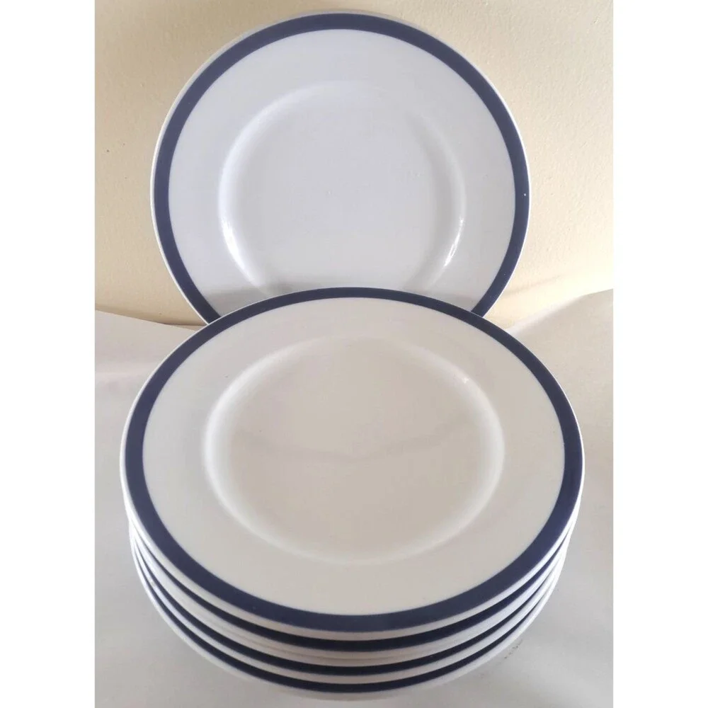 Vintage Williams Sonoma Brasserie Blue Dinner Plates Set Of 6 Japan 11